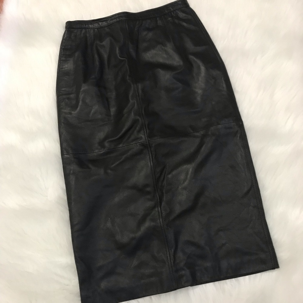 Vintage Valentino leather pencil skirt